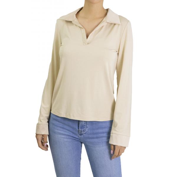Maglia in viscosa con colletto 
